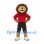 Lion Mascot Costume with Red Shirt and Black Sports Pants