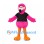 Flamingo Mascot Costume in Pink with Black Shirt