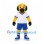 Dog Mascot Costume in Yellow with White Shirt and Blue Shorts