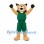 Lynx Mascot Costume in Tan with Green Basketball Uniform