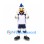 Rooster Mascot Costume in White with Navy and White Sports Uniform