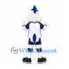 Rooster Mascot Costume in White with Navy and White Sports Uniform