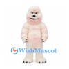 Yeti Mascot Costume in Cream with Pink Stripes