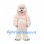 Yeti Mascot Costume in Cream with Pink Stripes