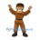 Frontiersman Mascot Costume with Brown Fur Hat and Fringed Outfit