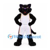 Black Panther Mascot Costume with White Basketball Uniform