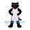 Black Panther Mascot Costume with White Basketball Uniform
