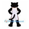 Black Panther Mascot Costume with White Basketball Uniform