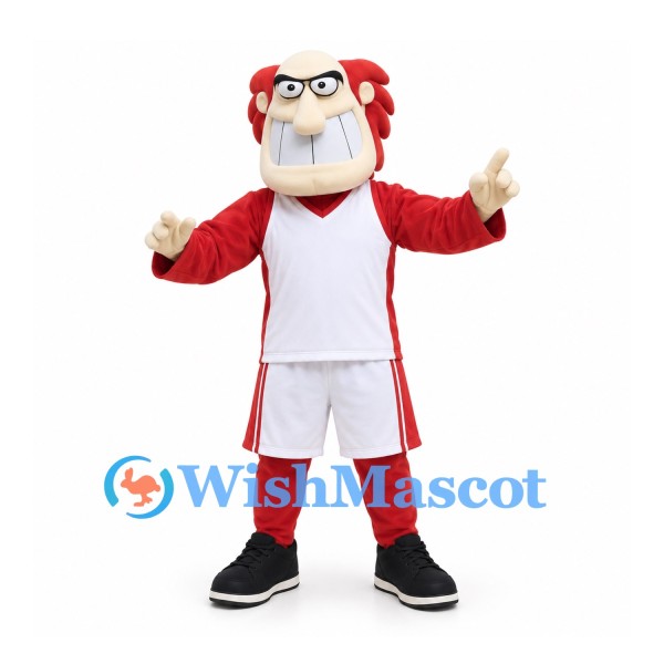 Monkey Mascot Costume in Red with White Sports Uniform