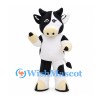 Cow Mascot Costume in Black and White with Cream Hooves