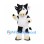 Cow Mascot Costume in Black and White with Cream Hooves