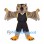 Owl Mascot Costume in Brown with Spread Wings and Black Sports Uniform
