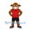 Bull Mascot Costume in Brown with Red Shirt and Black Shorts