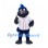 Blue Bird Mascot Costume with White Baseball Shirt and Tall Crest