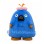 Round Blue Bird Mascot Costume with Pink Head Tuft and Orange Feet