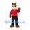 Squirrel Mascot Costume in Brown with Red Shirt and Black Pants