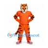 Tiger Mascot Costume in Orange with Matching Shirt and Striped Legs