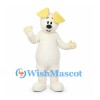 Dog Mascot Costume in Cream with Pale Yellow Ears and Paw Pads