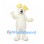 Dog Mascot Costume in Cream with Pale Yellow Ears and Paw Pads
