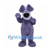 Dog Mascot Costume in Purple with Long Floppy Ears and Large Black Nose