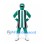 Green Superhero Mascot Costume with Black and White Striped Tunic