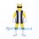 Yellow Superhero Mascot Costume with Horned Helmet and Striped Tunic