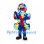 Puzzle Piece Mascot Costume with Multicolor Jigsaw Pattern