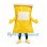 Snack Bag Mascot Costume in Yellow with Blank White Label Panel