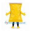 Snack Bag Mascot Costume in Yellow with Blank White Label Panel