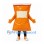 Snack Bag Mascot Costume in Orange with Blank White Label Panel