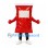 Snack Bag Mascot Costume in Red with Blank White Label Panel