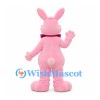 Rabbit Mascot Costume in Pink with Burgundy Bow Tie