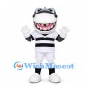 Shark Mascot Costume in Gray with Black Striped Sports Shirt