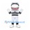 Shark Mascot Costume in Gray with Black Striped Sports Shirt