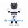 Shark Mascot Costume in Gray with Black Striped Sports Shirt