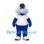 Blue Monster Mascot Costume with Shaggy Moustache and White Baseball Shirt