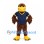 Eagle Mascot Costume in Brown with Navy and Yellow Sports Shirt