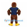 Eagle Mascot Costume in Brown with Navy and Yellow Sports Shirt