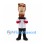 Bearded Gentleman Mascot Costume with White Baseball Shirt and Black Bow Tie