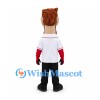 Bearded Gentleman Mascot Costume with White Baseball Shirt and Black Bow Tie