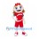 Girl Mascot Costume with Red Crown Headband and Red Sports Uniform