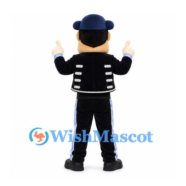 Matador Mascot Costume with Navy Hat and Black Embroidered Jacket