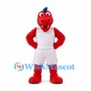 Dinosaur Mascot Costume in Red with White Basketball Uniform