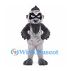 Masked Bird Mascot Costume in Gray with Black Crest and Wings