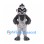 Masked Bird Mascot Costume in Gray with Black Crest and Wings