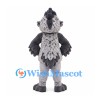 Masked Bird Mascot Costume in Gray with Black Crest and Wings
