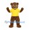 Bear Mascot Costume in Brown with Yellow Polo Shirt