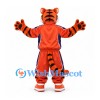 Tiger Mascot Costume with Orange Tracksuit and Red Sneakers