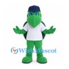 Turtle Mascot Costume in Green with Navy Cap and White Shirt