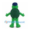 Turtle Mascot Costume in Green with Navy Cap and White Shirt